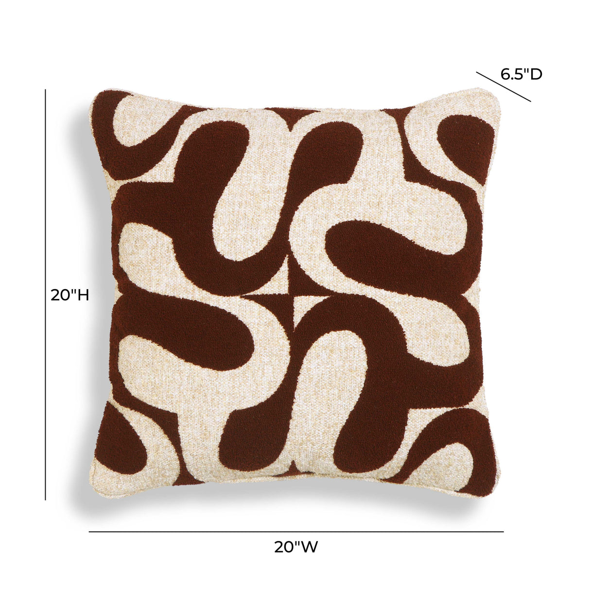 TOV Bonney Chocolate Brown Boucle Accent Cushion