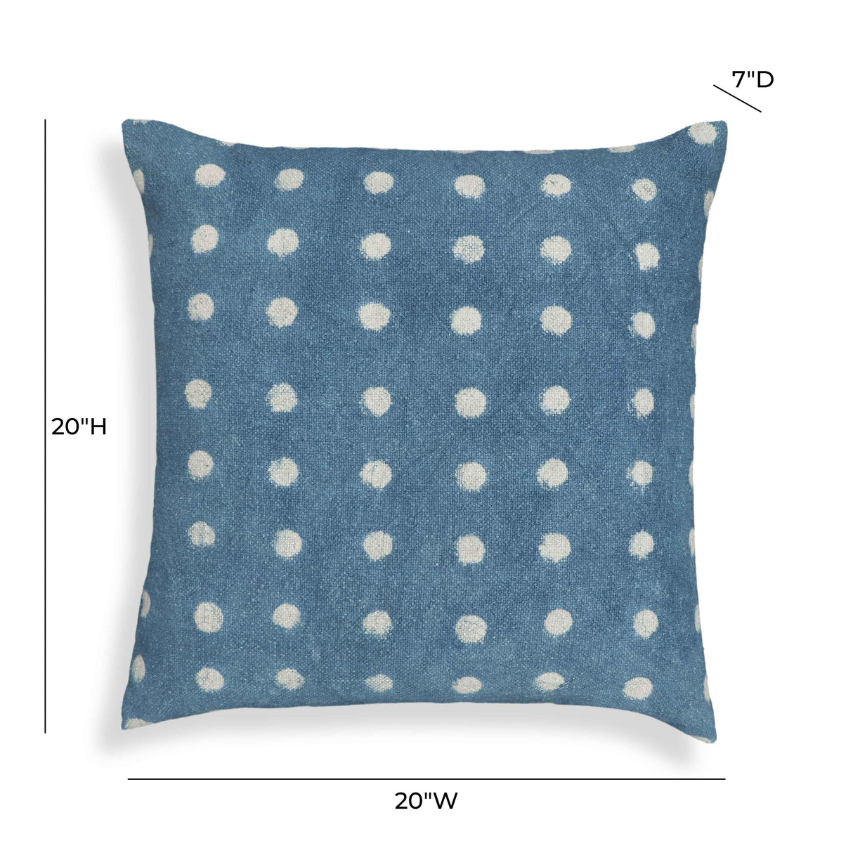 TOV Indigo Dots Cotton 20" Square Accent Pillow