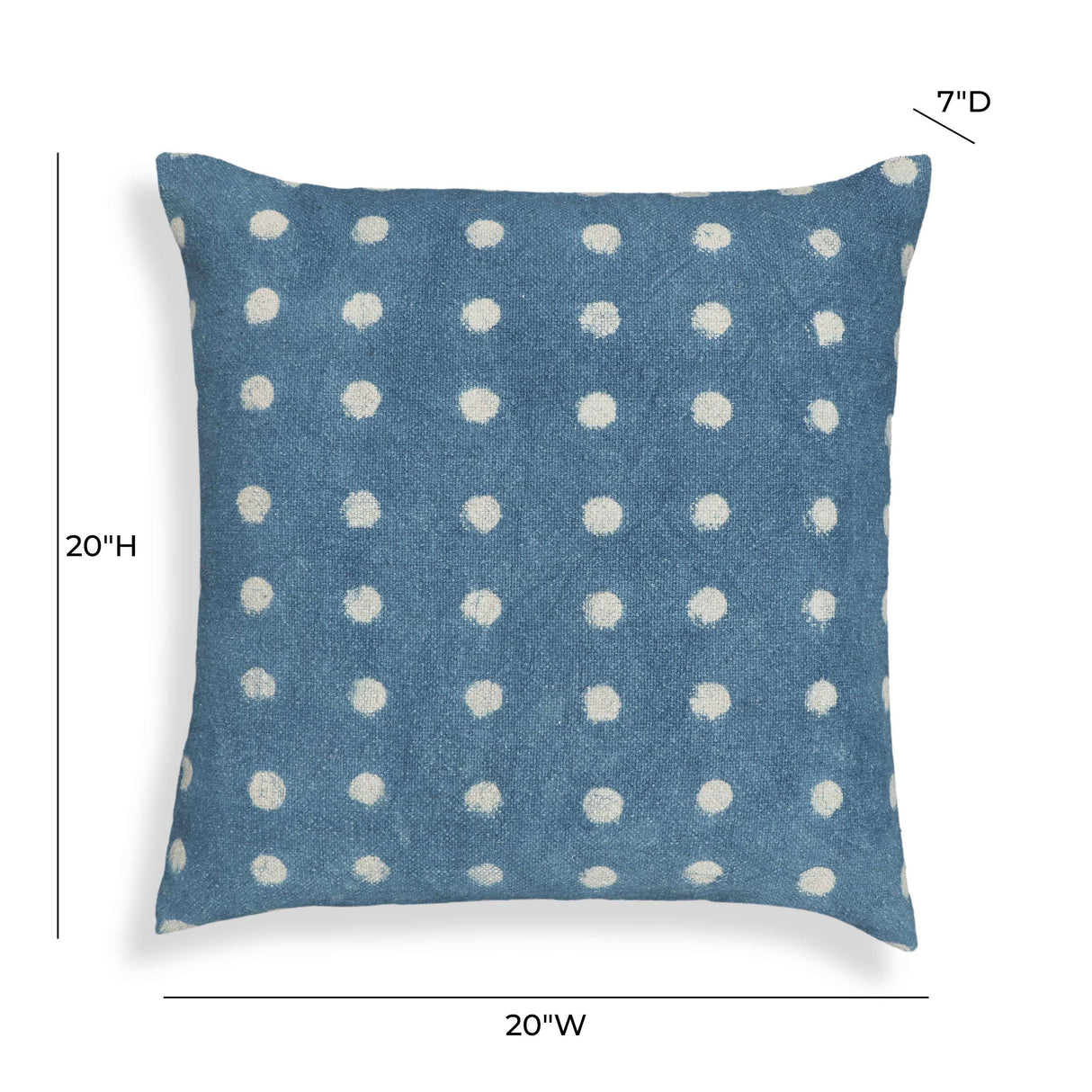 TOV Indigo Dots Cotton 20 inch Square Accent Pillow