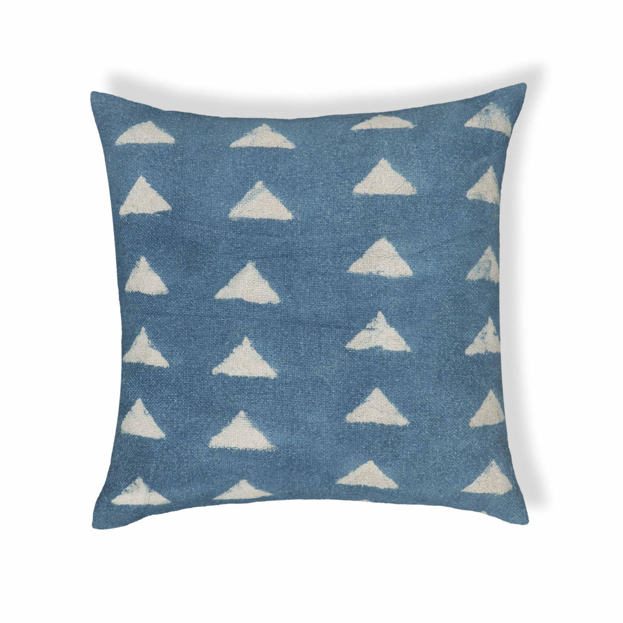 TOV Indigo Triangles Cotton 20 inch Square Accent Pillow