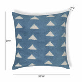 TOV Indigo Triangles Cotton 20" Square Accent Pillow