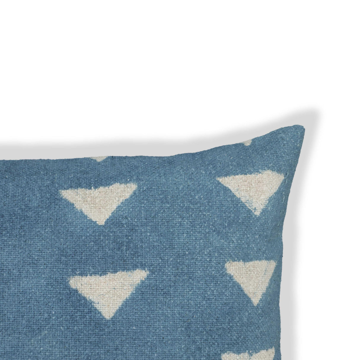 TOV Indigo Triangles Cotton 20 inch Square Accent Pillow