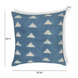 TOV Indigo Triangles Cotton 20 inch Square Accent Pillow