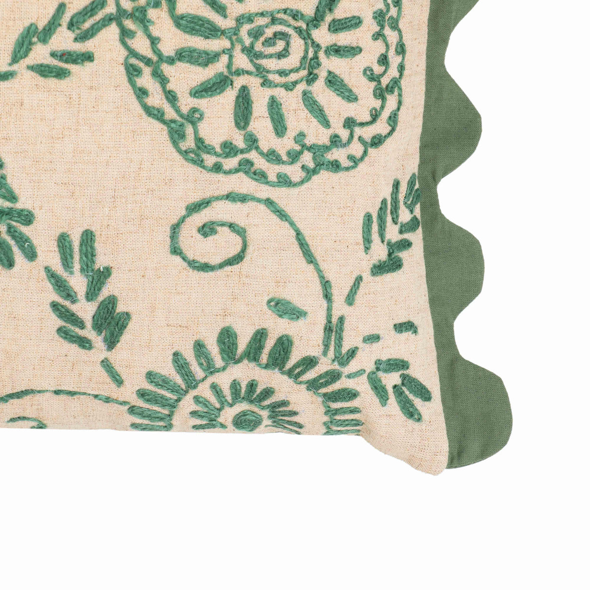 TOV Portia Aqua Embroidered Cotton Flex 20" x 12" Accent Cushion