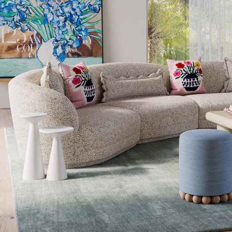 TOV Blossom Tufted Cotton 20" Square Accent Pillow