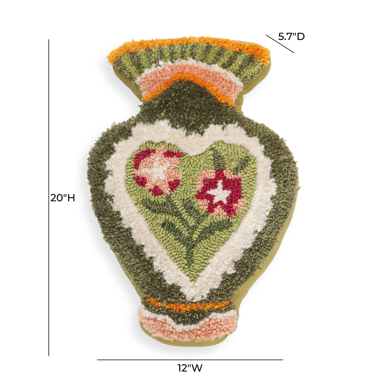 TOV Amphorae Green Tufted Accent Pillow