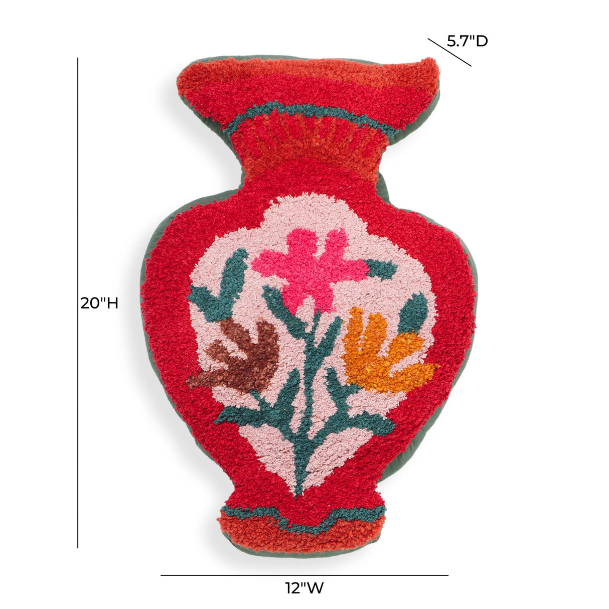 TOV Amphorae Red Tufted Accent Pillow