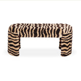 TOV Zebra Brown Striped Tufted Bench