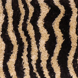 TOV Zebra Brown Striped Tufted Bench