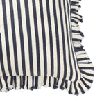 TOV Alessia Navy Striped Ruffle 20" Square Accent Pillow