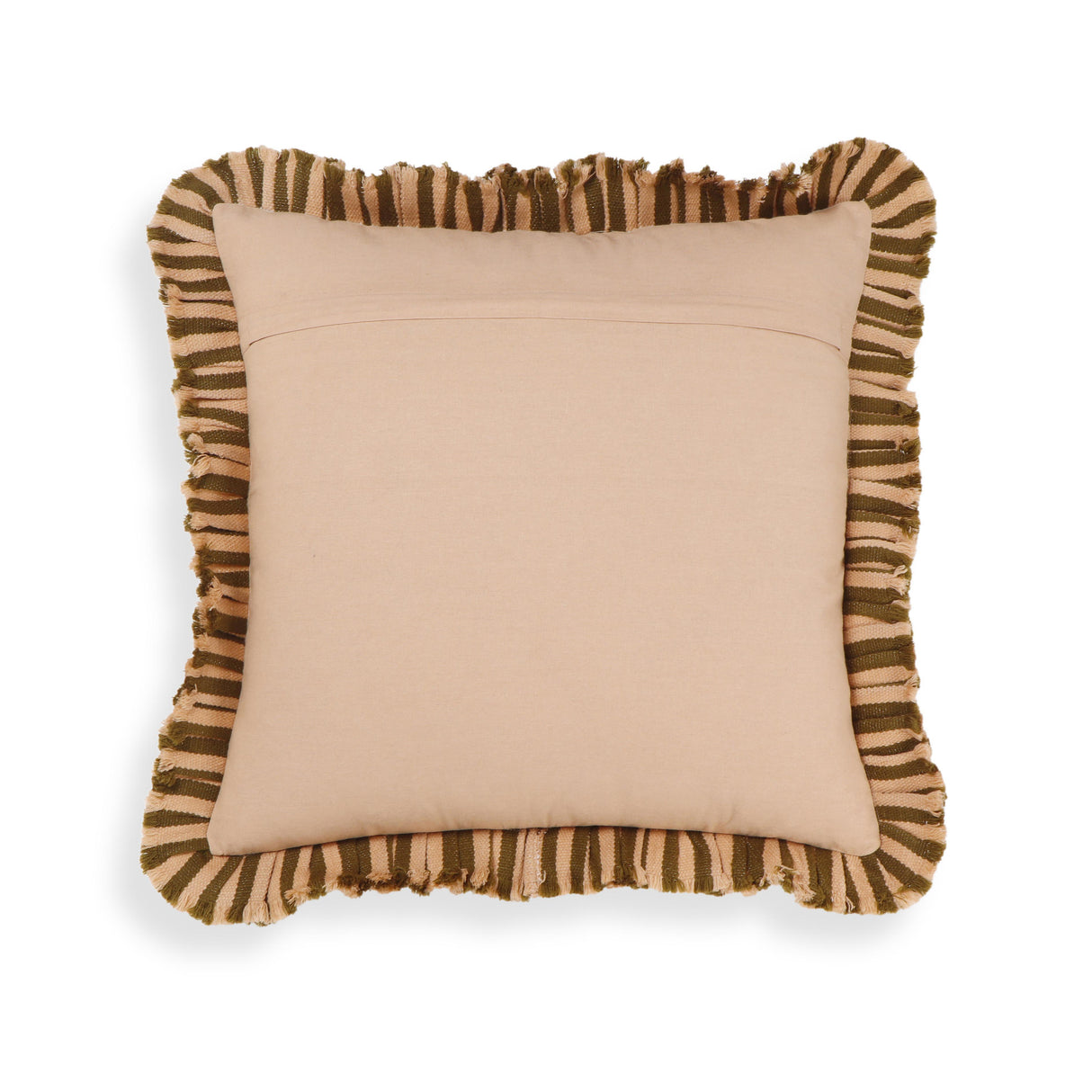 TOV Alessia Taupe Striped Ruffle 20" Square Accent Pillow