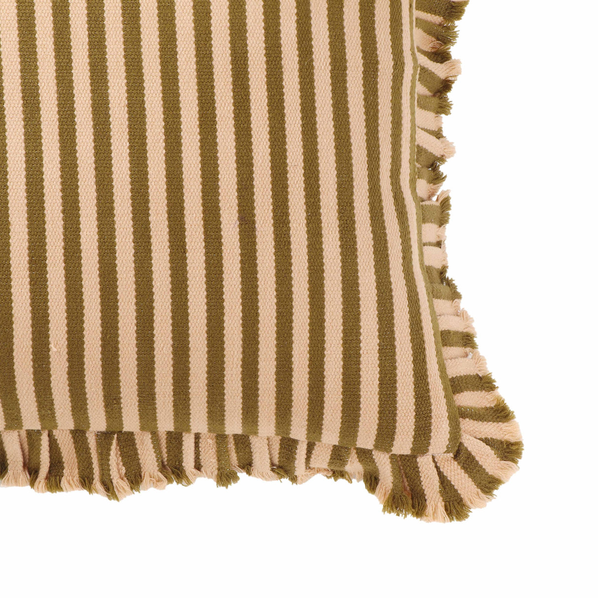TOV Alessia Taupe Striped Ruffle 20" Square Accent Pillow