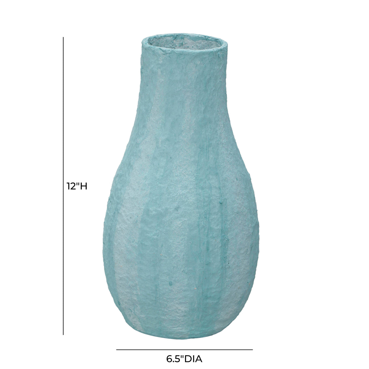 TOV Cotton Mache Vase in Cloudy Blue