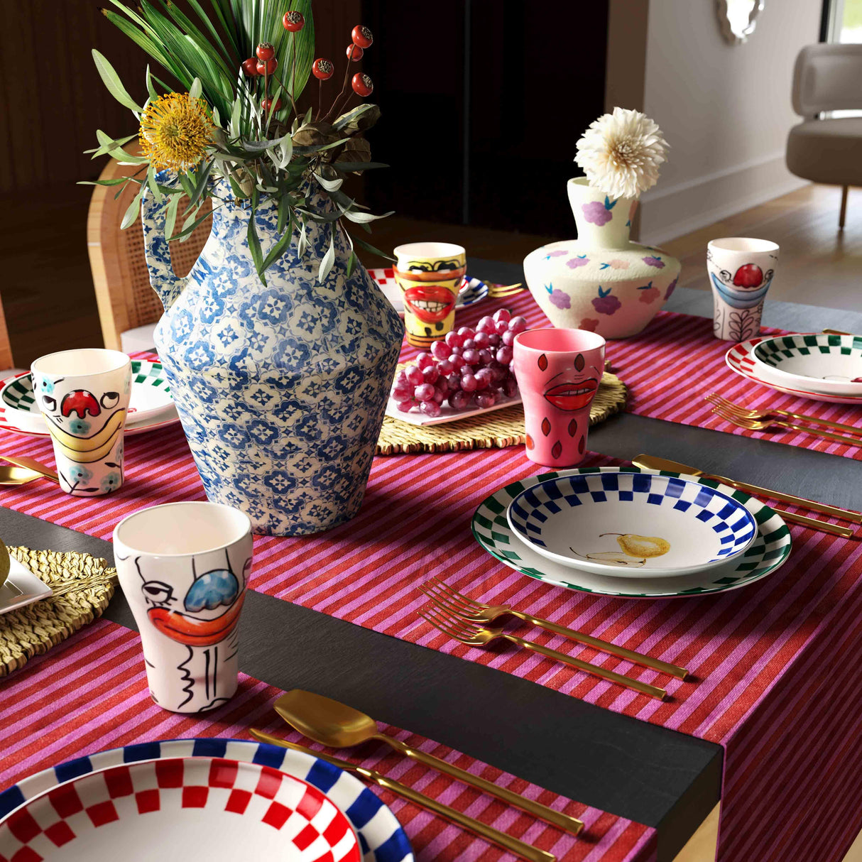 TOV Cotton Mache Vase in Spring Blossoms