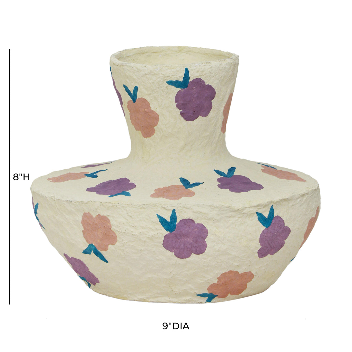TOV Cotton Mache Vase in Spring Blossoms