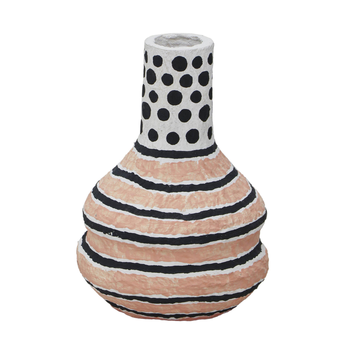 TOV Cotton Mache Vase in Modernist Print