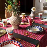 TOV Cotton Mache Vase in Modernist Print