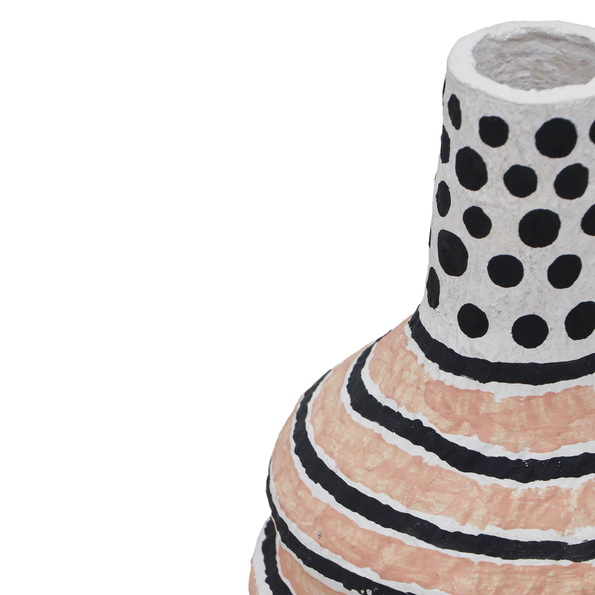 TOV Cotton Mache Vase in Modernist Print