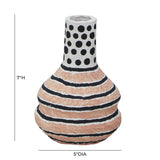 TOV Cotton Mache Vase in Modernist Print