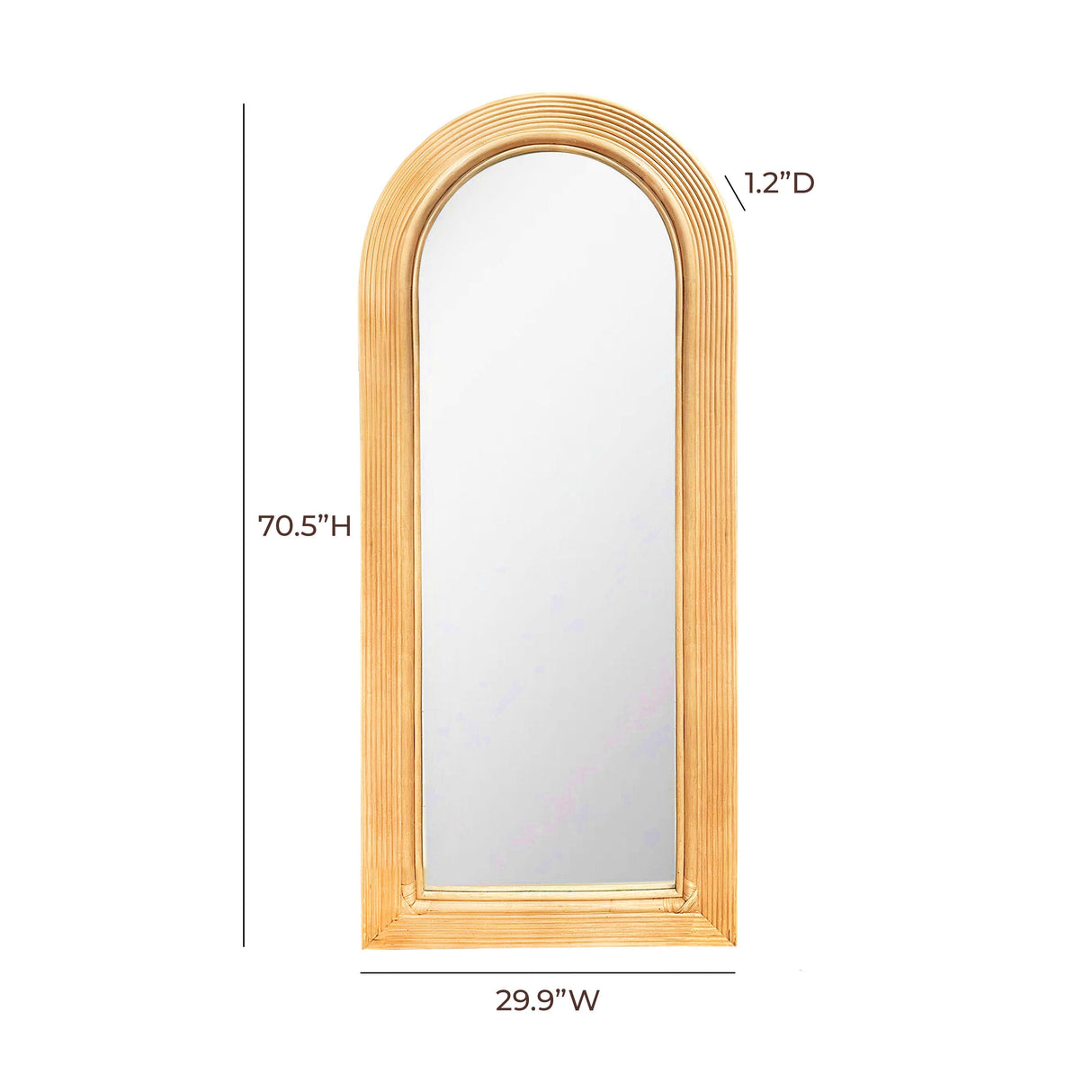 TOV Tanya Natural Rattan 70" Floor Mirror