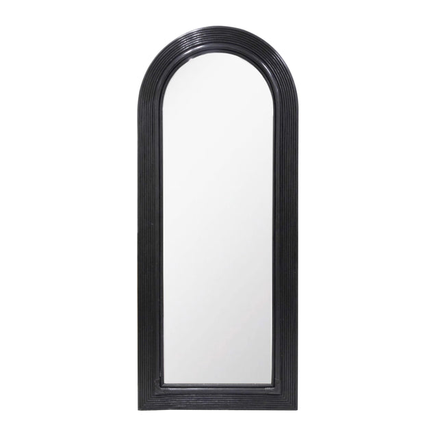 TOV Tanya Black Rattan 70" Floor Mirror