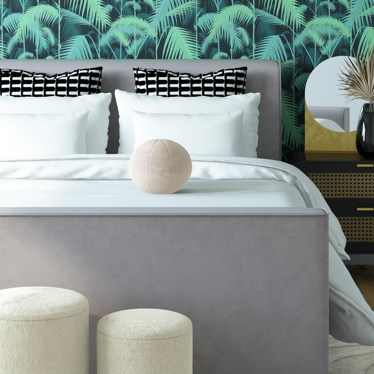 TOV Boba 9 Inch Cream Velvet Pillow