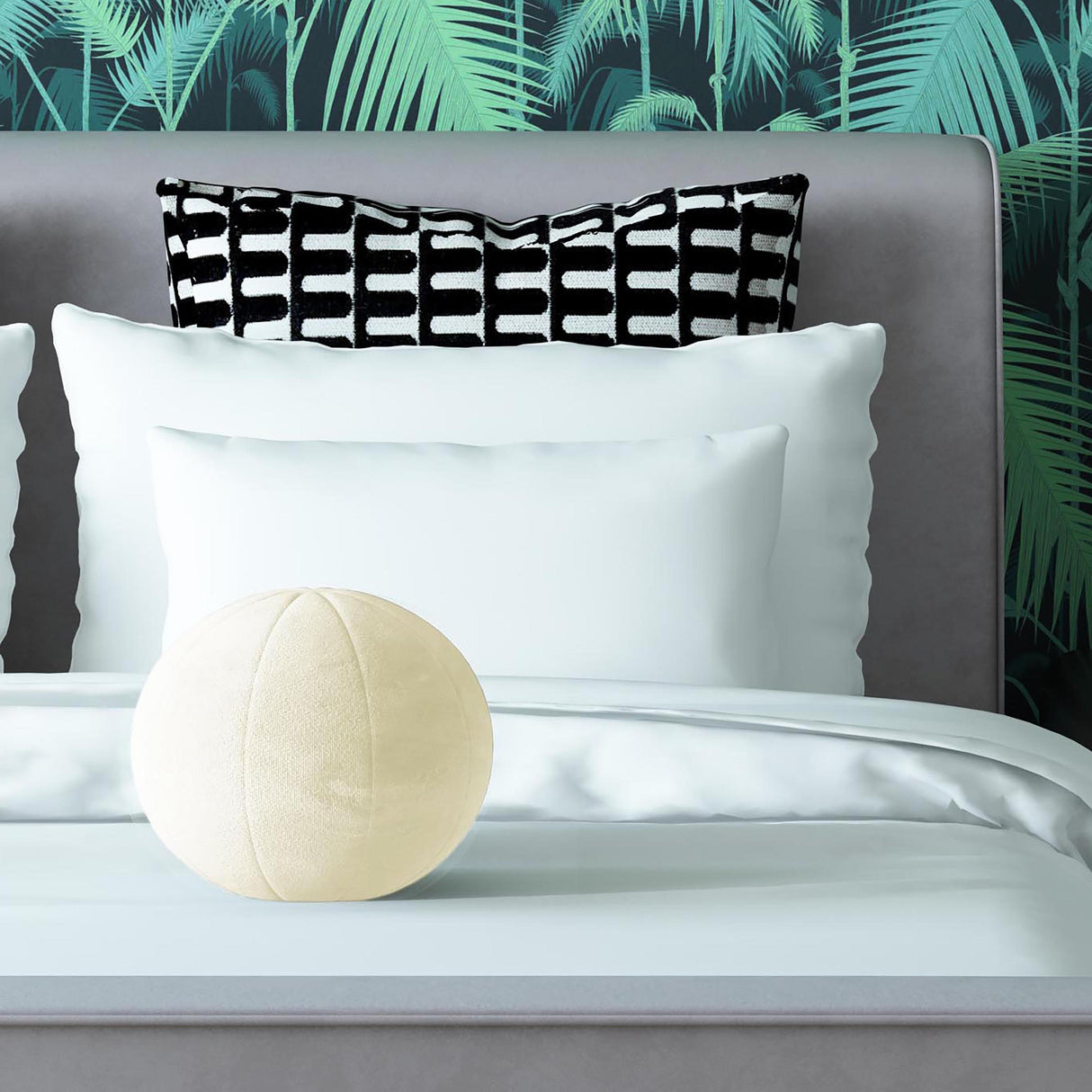 TOV Boba 9 Inch Cream Velvet Pillow