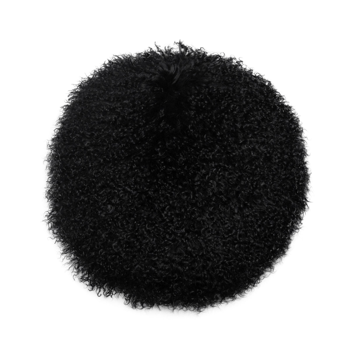 TOV New Zealand Black Sheepskin 16 Inch Round Pillow