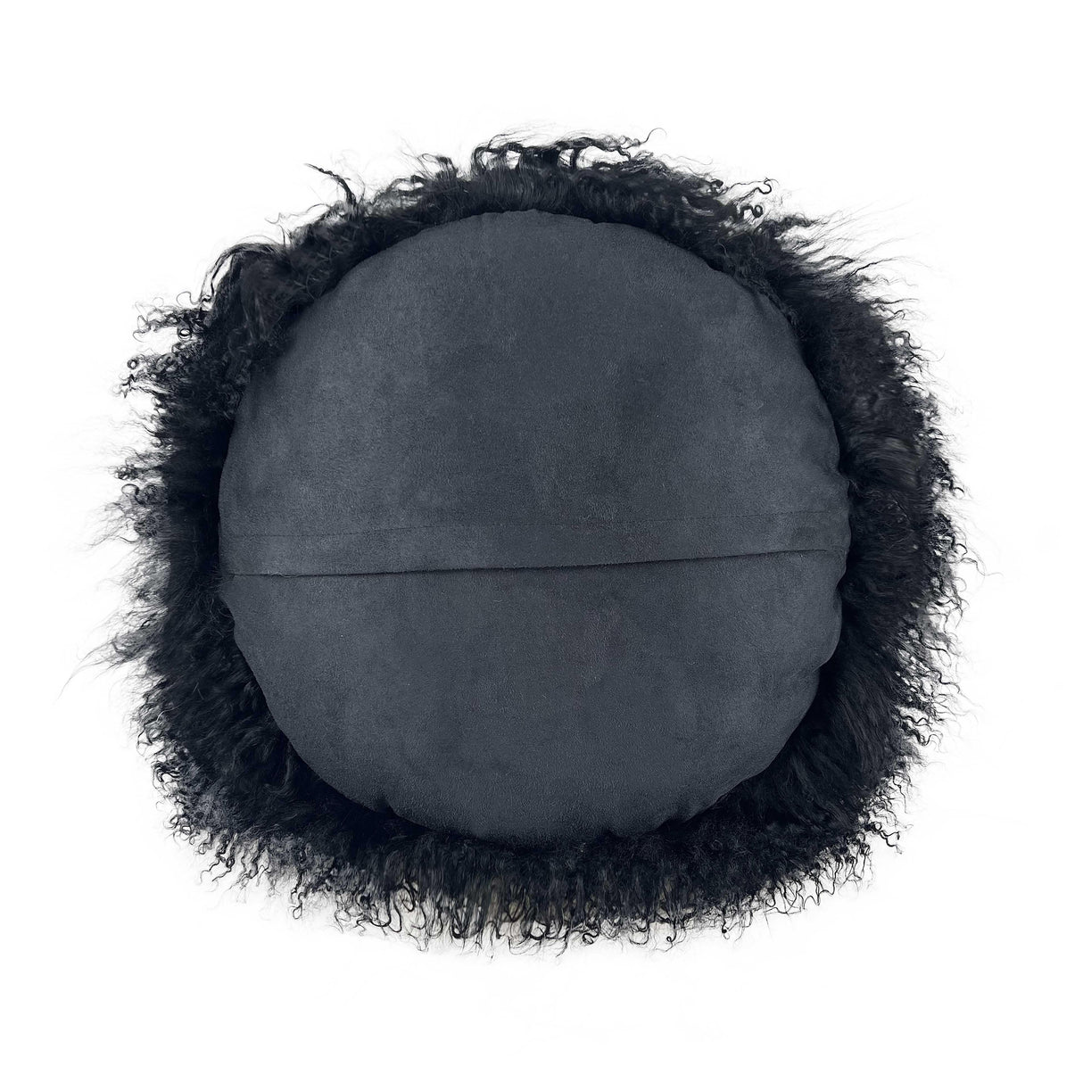 TOV New Zealand Black Sheepskin 16 Inch Round Pillow