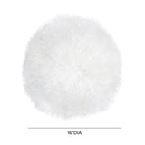 TOV New Zealand White Sheepskin 16 Inch Round Pillow