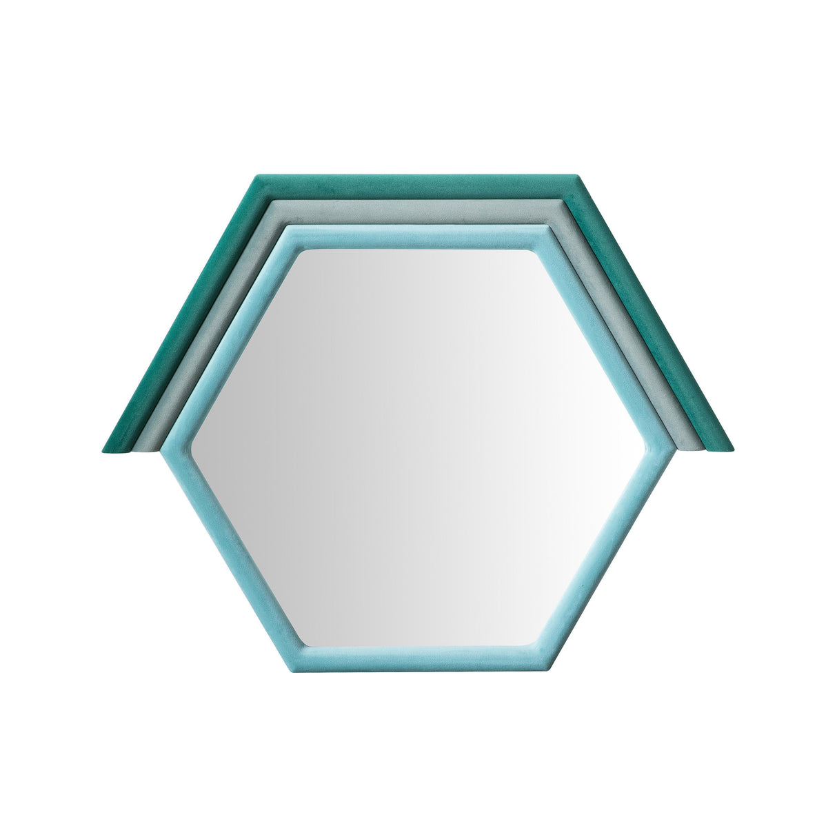 TOV Lally Aqua Velvet Prism Wall Mirror