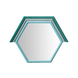 TOV Lally Aqua Velvet Prism Wall Mirror