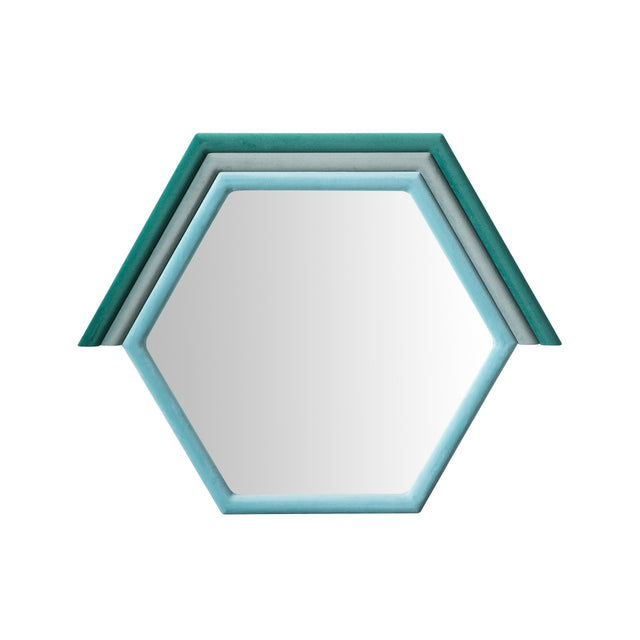 TOV Lally Aqua Velvet Prism Wall Mirror