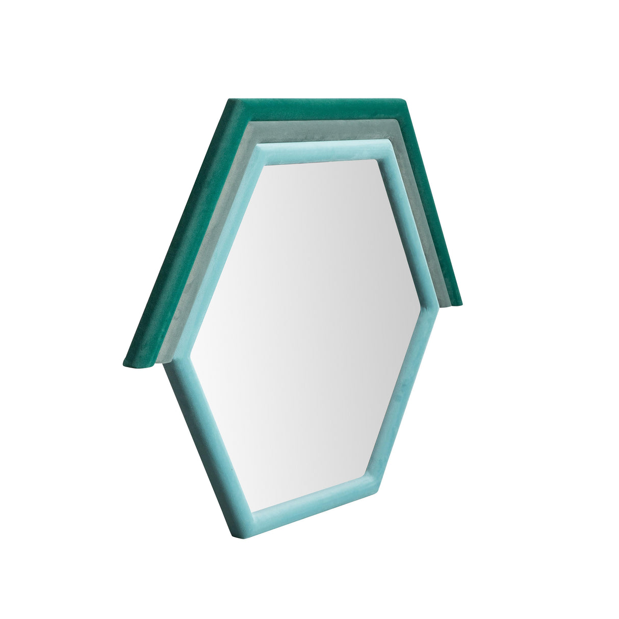 TOV Lally Aqua Velvet Prism Wall Mirror