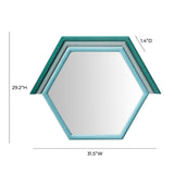TOV Lally Aqua Velvet Prism Wall Mirror