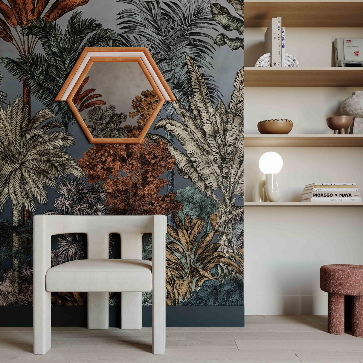 TOV Lally Terracotta Velvet Prism Wall Mirror