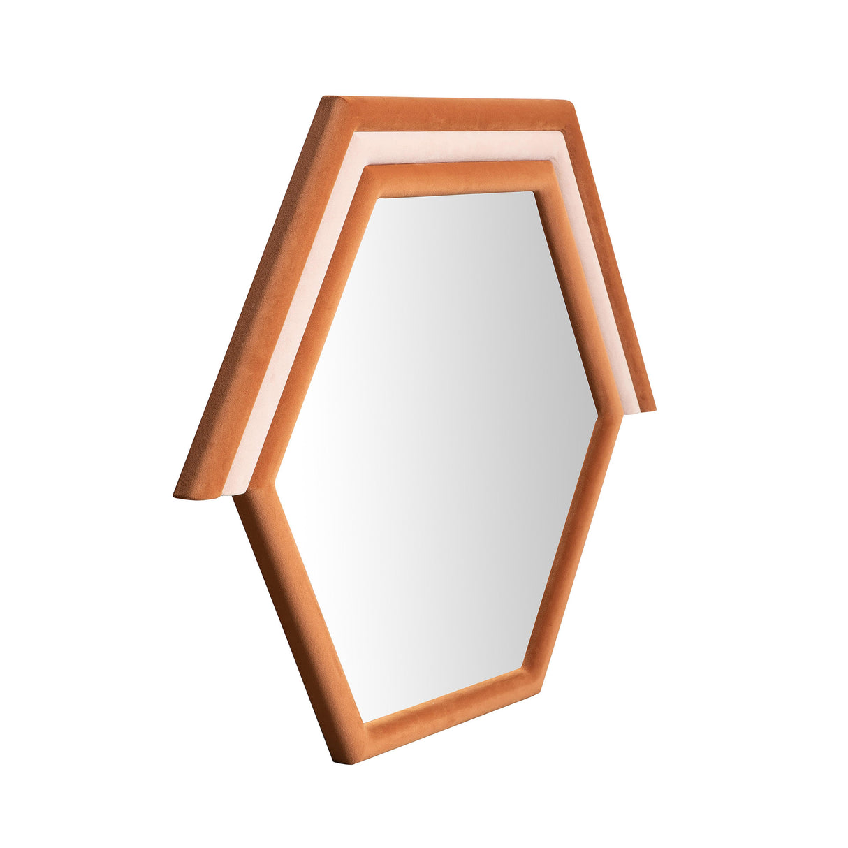 TOV Lally Terracotta Velvet Prism Wall Mirror