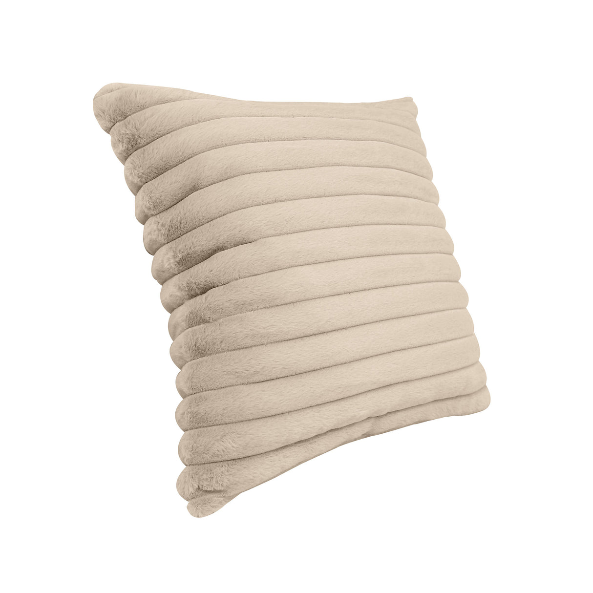 TOV Furry Taupe Vegan Fur Square Accent Pillow