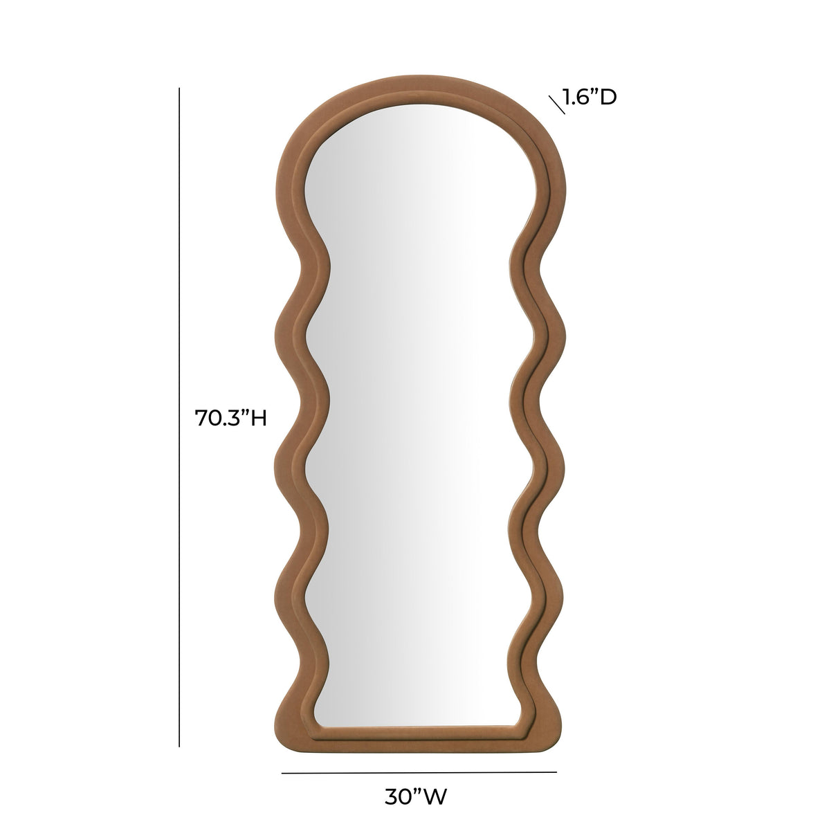 TOV Rhodes Cinnamon Velvet 70" Floor Mirror