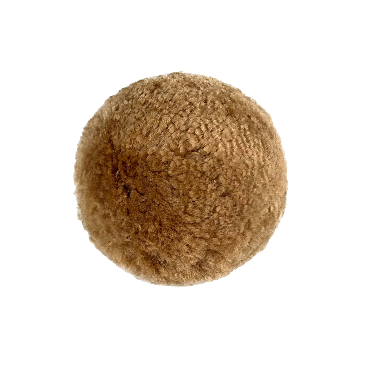 TOV New Zealand Brown Genuine Sheepskin 12" Ball Pillow