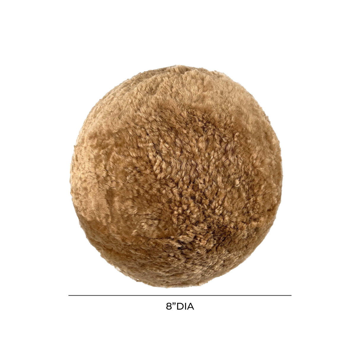 TOV New Zealand Brown Genuine Sheepskin 8" Ball Pillow