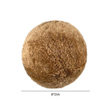 TOV New Zealand Brown Genuine Sheepskin 8" Ball Pillow