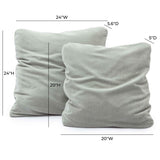 TOV Tipsy Mint Green Upcycled Chenille 24" x 24" Square Floppy Pillow