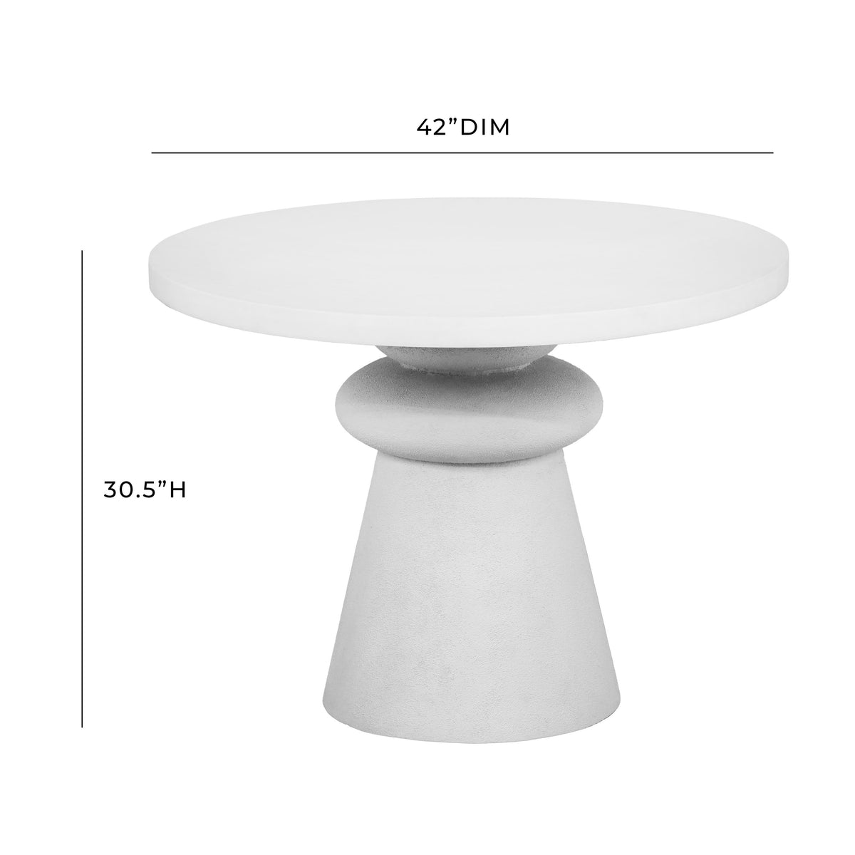 TOV Lupita White 42 inch Dinette Table