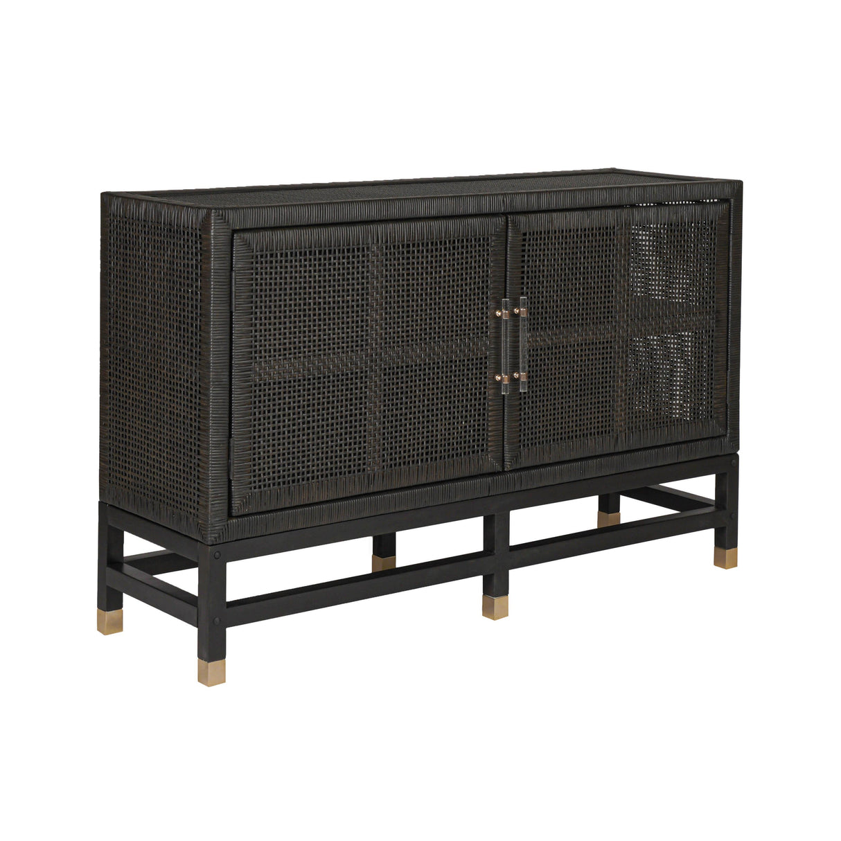 TOV Amara Charcoal Woven Rattan Buffet