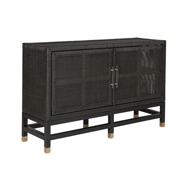 TOV Amara Charcoal Woven Rattan Buffet