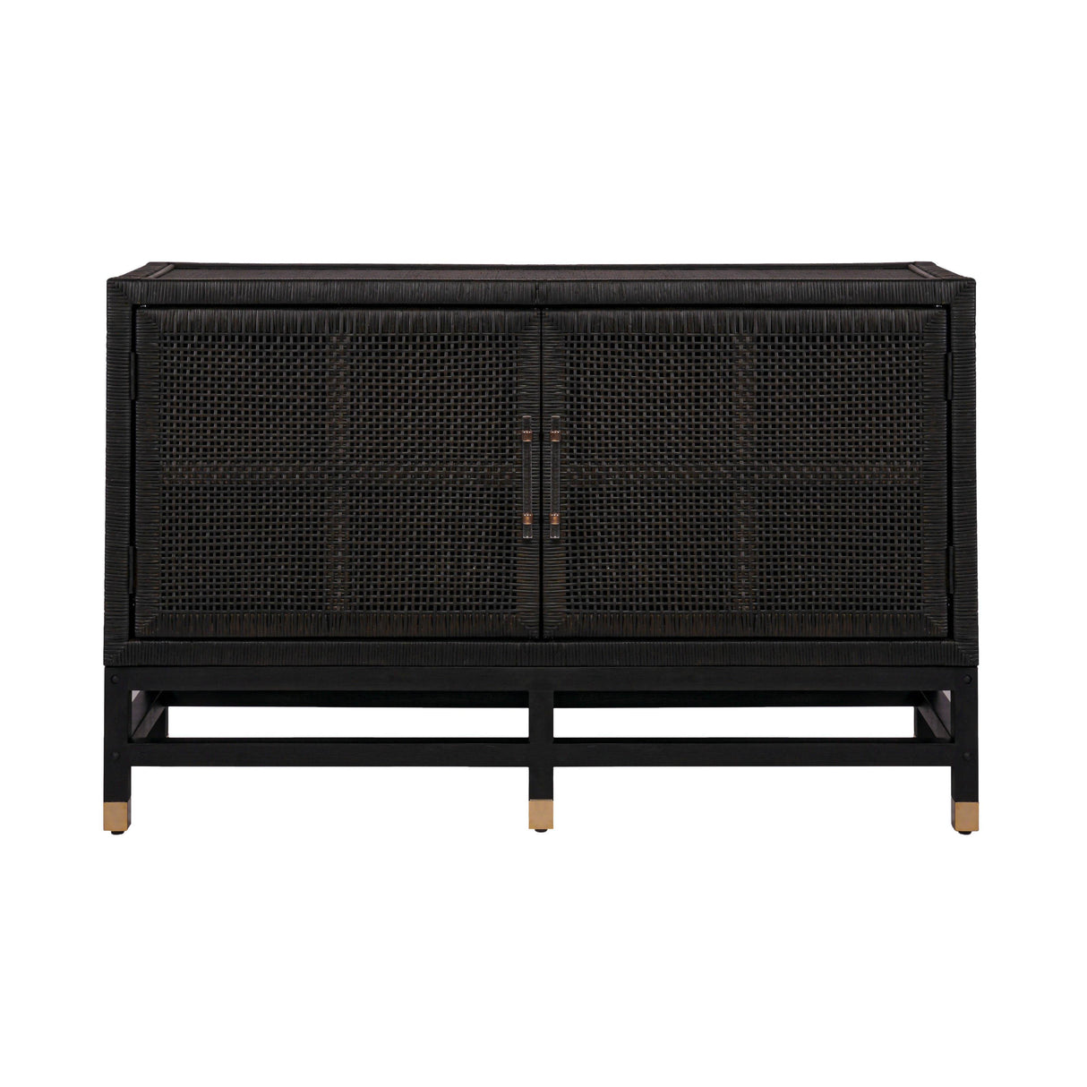 TOV Amara Charcoal Woven Rattan Buffet