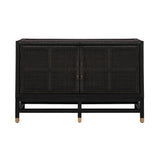 TOV Amara Charcoal Woven Rattan Buffet