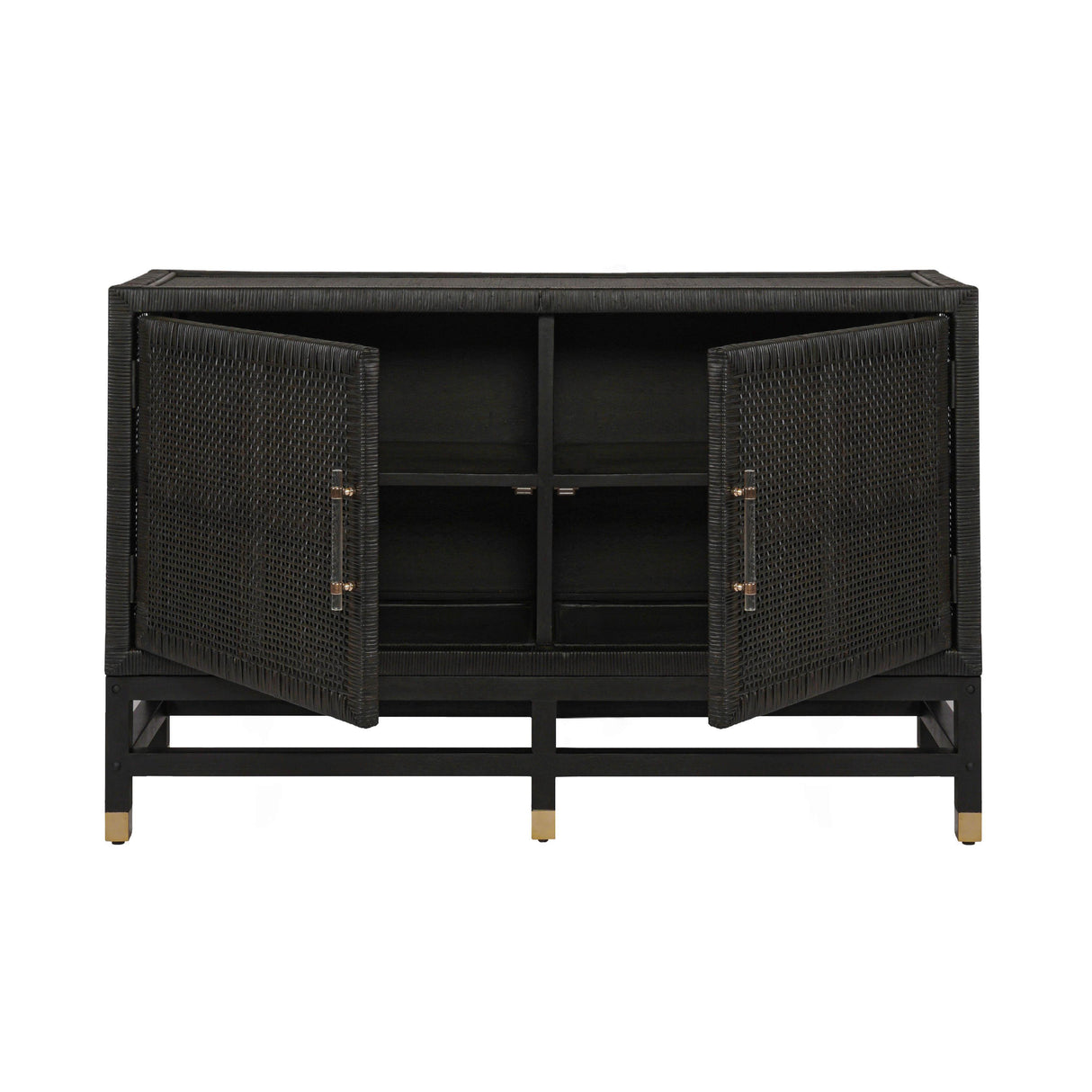 TOV Amara Charcoal Woven Rattan Buffet