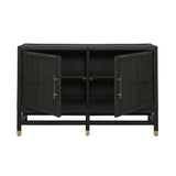 TOV Amara Charcoal Woven Rattan Buffet